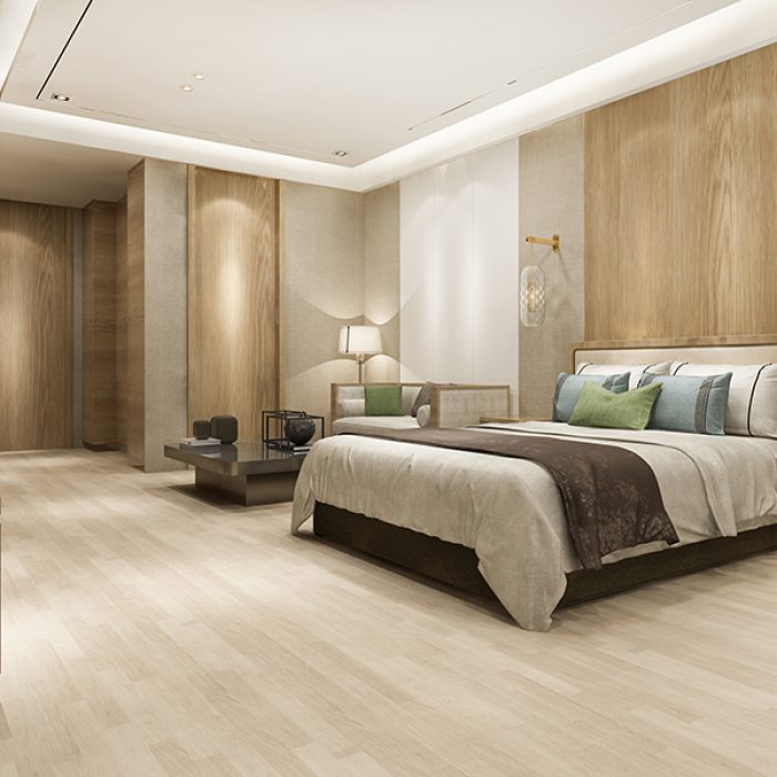 3d rendering luxury modern bedroom suite in hotel with wardrobe and walk in closet