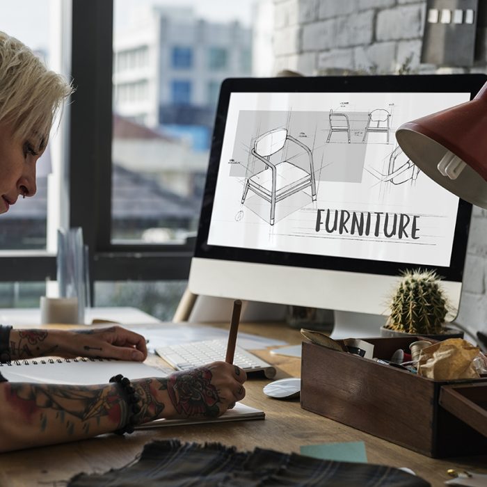 Armchair furniture sketch plan draft