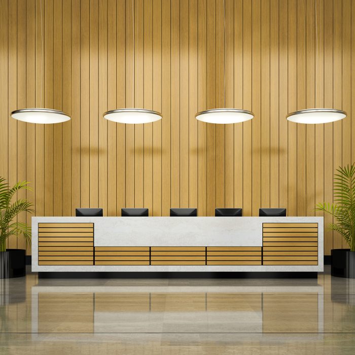 Interior of hotel reception 3D illustration