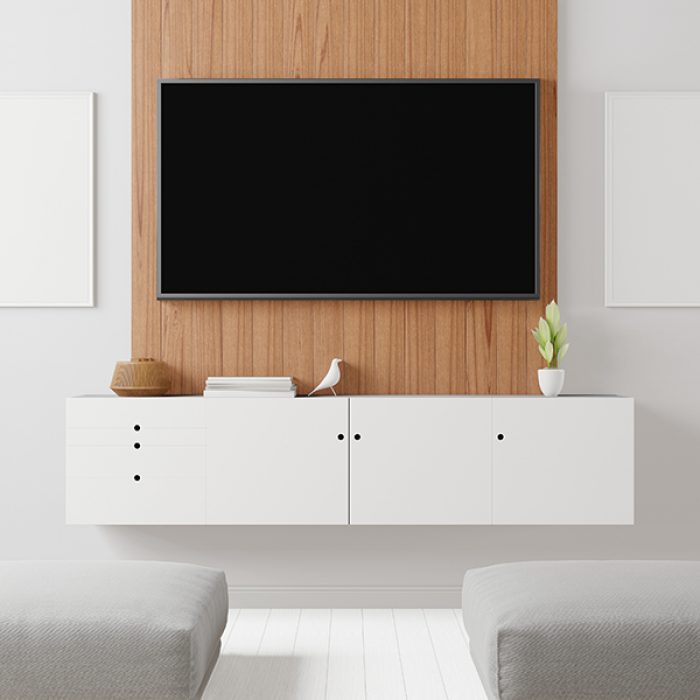 Living room with TV and furniture